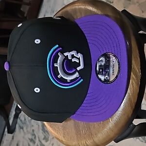 *Brand New* Fitted Vanguard Snapback  Hat/ Black, Auqa Blue & Purple